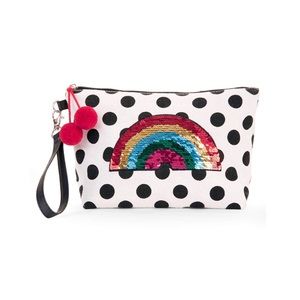 🌈Rainbow sequin pouch with polka dots